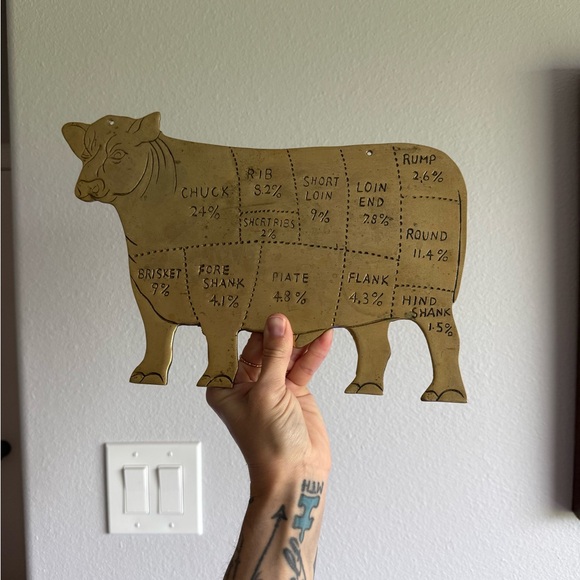 Vintage Solid Brass Cow - Picture 2 of 4